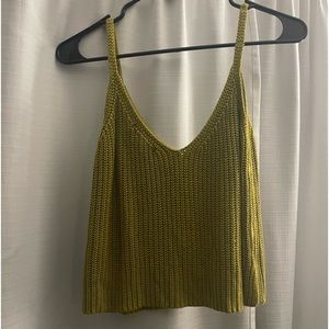 green knitted tank